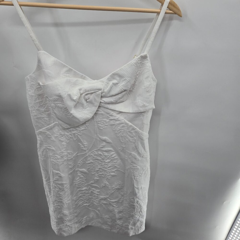 Lilly Pulitzer White  Lined Front Bow Caliente Pucker Jacquard Mini Dress Size 6